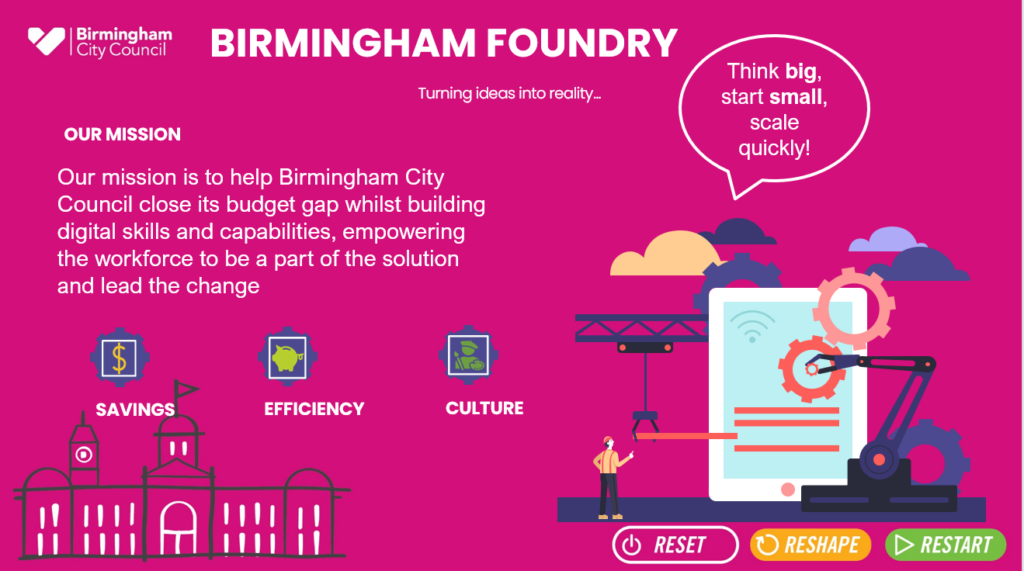 This is an image with text explaining the mission statement for the Birmingham Foundry